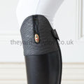 Secchiari Women's Black & Grey Snakeskin Boots-Ladies Riding Boots-Secchiari-The Yard