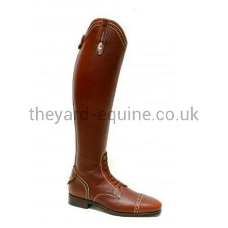 Secchiari Women's Boots - Tan Grainy Leather Punch Details-Ladies Riding Boots-Secchiari-The Yard