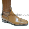 Secchiari Women's Tan & Brogue Calfskin Boots-Ladies Riding Boots-Secchiari-The Yard