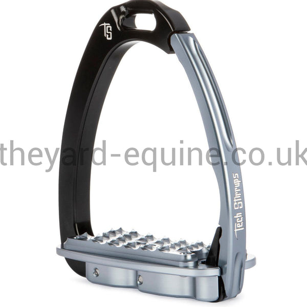 Tech Venice Sloped Evo Safety Stirrups-Stirrups-Tech Stirrups-Black-Titanium-Adult-The Yard