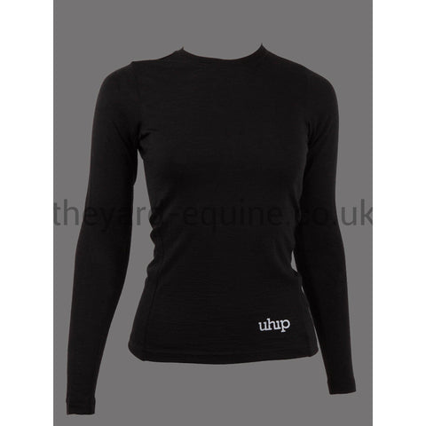 UHIP Long Sleeved Top - Merino Wool Base Layer Black-Top-UHIP-UK6 / 34-Black-The Yard