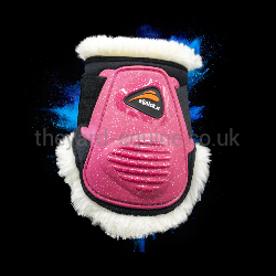 eQuick eLight Unicorn Fluffy Tendon Boots-Young Horse Boots-eQuick-Small-Pink-Front-The Yard