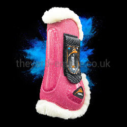 eQuick eLight Unicorn Fluffy Tendon Boots-Young Horse Boots-eQuick-Small-Pink-Front-The Yard