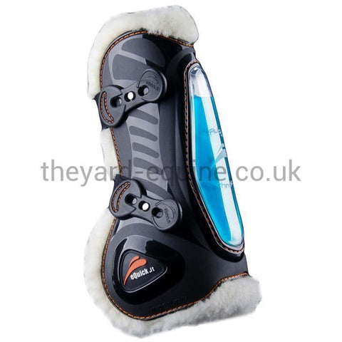 eQuick eShock FAUX FUR Tendon Boots-Tendon Boots-eQuick-Small-Black-Front-The Yard
