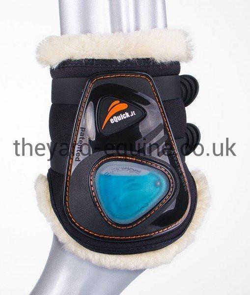 eQuick eShock Fluffy Fetlock Boots-Tendon Boots-eQuick-Small-Black-Hind-The Yard