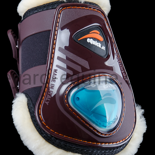eQuick eShock Fluffy Fetlock Boots-Tendon Boots-eQuick-Small-Brown-Hind-The Yard
