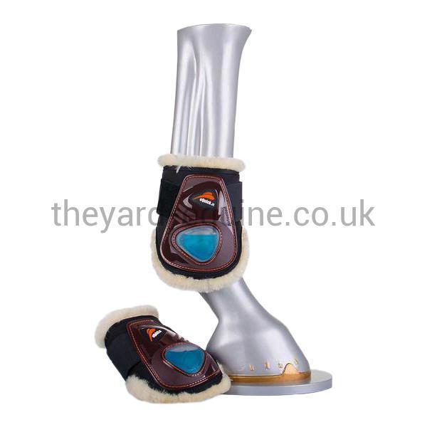 eQuick eShock "Young Horse" Velcro Sheepskin Fetlock Boots-Young Horse Boots-eQuick-Small-Black-Hind-The Yard