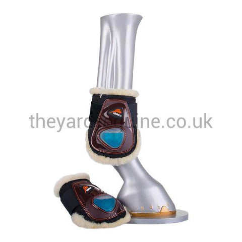 eQuick eShock "Young Horse" Velcro Sheepskin Fetlock Boots-Young Horse Boots-eQuick-Small-Black-Hind-The Yard