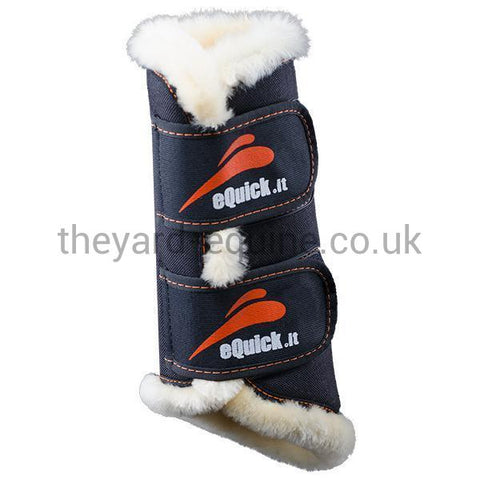 eQuick eTraining Boots Fluffy-Training Boots-eQuick-Small-Black-Front-The Yard