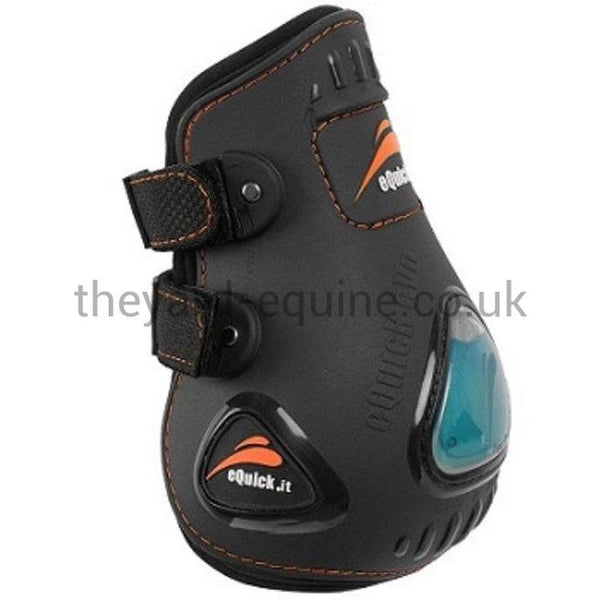 eQuick eVo Fetlock Boots Velcro-Tendon Boots-eQuick-Medium-Black-Hind-The Yard