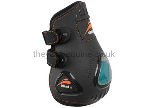 eQuick eVo Fetlock Boots Velcro-Tendon Boots-eQuick-Medium-Black-Hind-The Yard